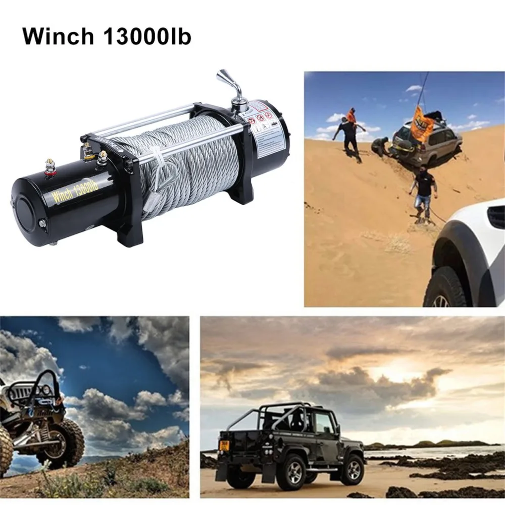 

(Ship From DE) 12V Electrical Winch Wire Rope Capacity Up To 13000 Pound With Remote Control Cars Off-Road Engines Lift Winch