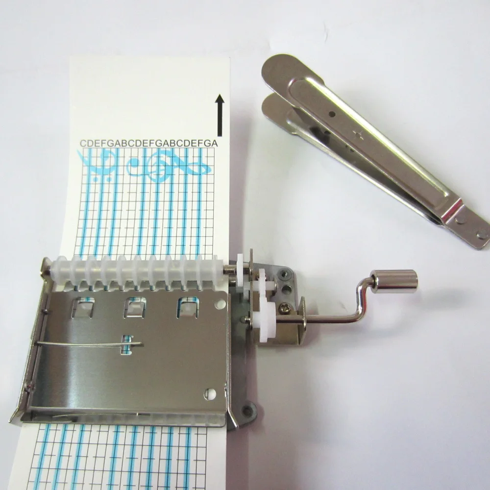 DIY Music Box Mechanism Hand Crank Paper Strip Musical Movement 20 Notes
