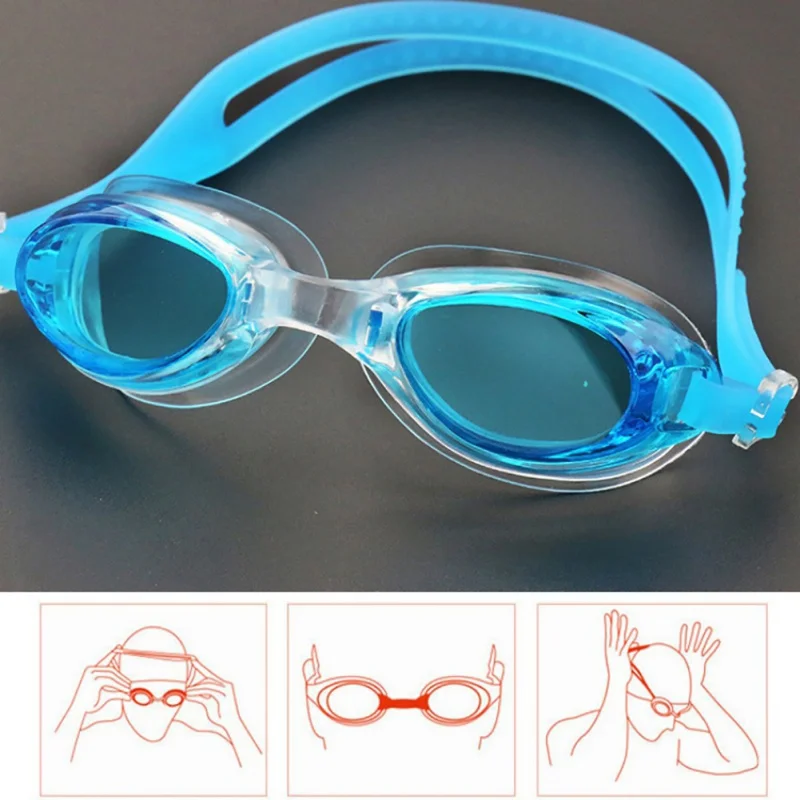 Swimming Goggles Men Women PVC High Definition Waterproof Flat Mirror Lens Glasses Adult Eyewear Sportswear Accessories