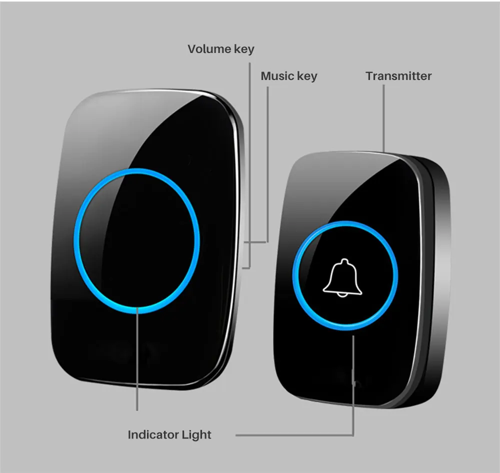 Дверной Звонок беспроводной дверной звонок AC 100-240 в 300 м Диапазон IP44 водостойкий ЕС Великобритания США штекер приемник с 38 курантов дверное