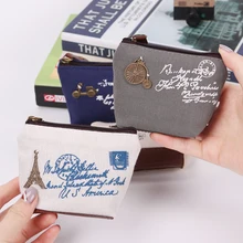 1 шт., тканевый Ретро кошелек для мелочи, маленький чехол для ключей, сумка для денег, хлопковый Карманный чехол, Женский чехол для ключей на молнии, держатель, кошелек