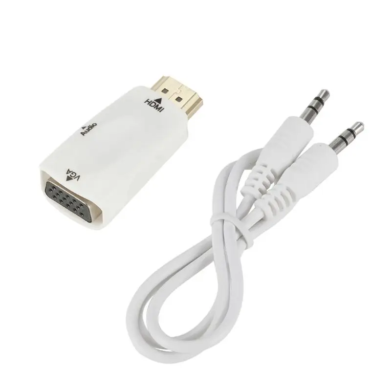  Adattatore da HDMI a VGA Audio Cavo Convertitore Maschio a Femmina HD 1080 P Per PC TV Del Computer