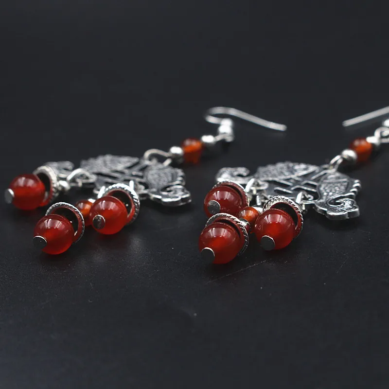 Yanting vintage earrings for women miao silver double fish earings wedding jewelry Chinese style classic ethnic accessories (9)