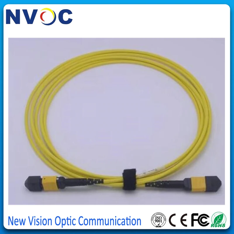 5 шт./лот SM 3 м 12 ядер MPO Female to Fiber Patch Cord 9/125 G657A1 B Type желтый 0 мм мини круглый кабель