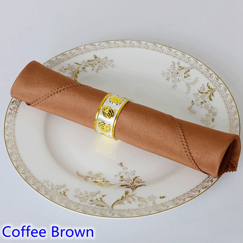 Coffee brown color Table napkin plain polyester napkin for wedding