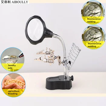 

for LED LIGHT Soldering Iron Stand Clamp Clip Helping Hand Magnifying Circuit Board Solder Welding Repair Tools Free shipping
