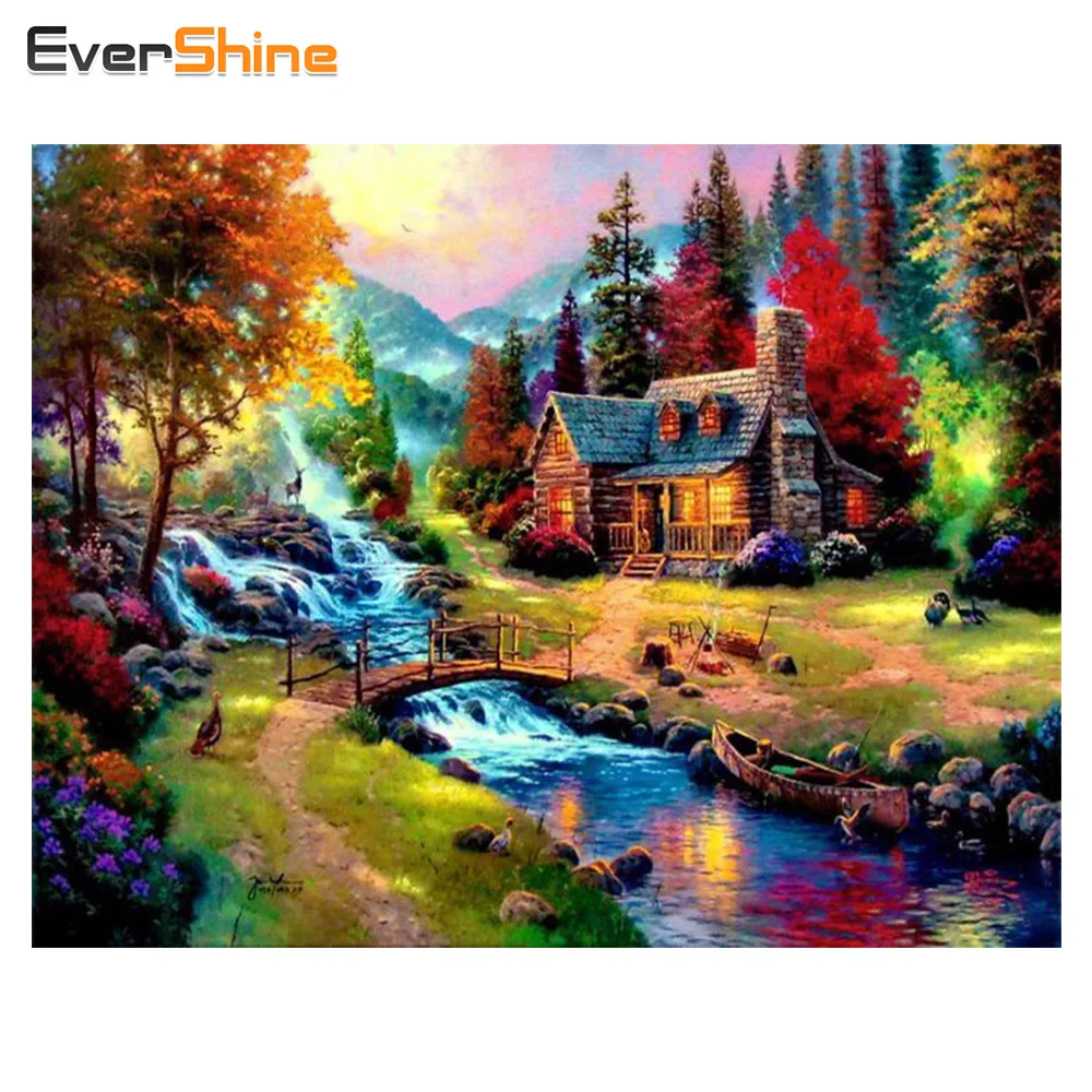 

EverShine Diamond Painting Scenic Diy Diamond Embroidery Sweet Home Rhinestones Mosaic Painting Home Decoration