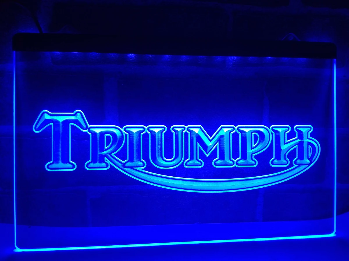 LG051 Triumph ремонт мотоциклов неоновая вывеска для домашнего декора|Таблички и