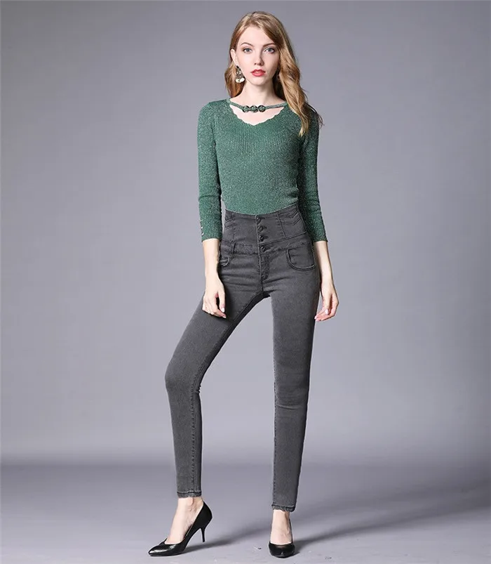 4 цвета Для женщин Высокая талия джинсы большого размера 2019 Весна самосовершенствование стрейч ноги карандаш брюки Для женщин джинсовые