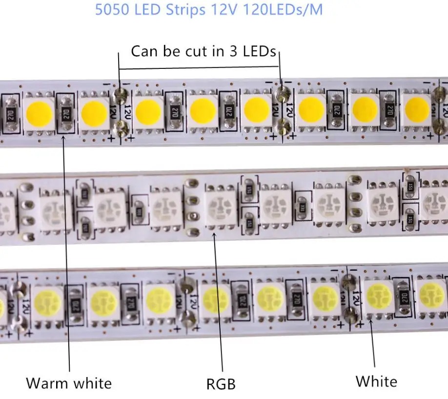 DC12V 24В 5м 300/600/1200/2400 светодиодный s/M 2835 5630 5050 60/120/240/480 светодиодный s/m RGB Светодиодные ленты белый RGB светодиодный светильник полосы Гибкие светодиодные ленты - Испускаемый цвет: 5050-120leds-1M