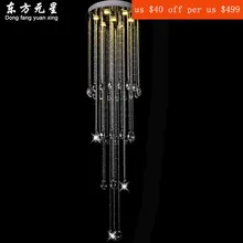 crystal chandelier LED light hanging lamp luxury House Deco crystal lustres staircase lighting
