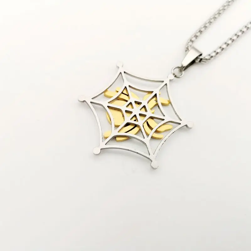 2019 New Fashion jewelry necklace men 316 Stainless steel hip hop spider net charm necklace for men stylish jewelry BLKN0120