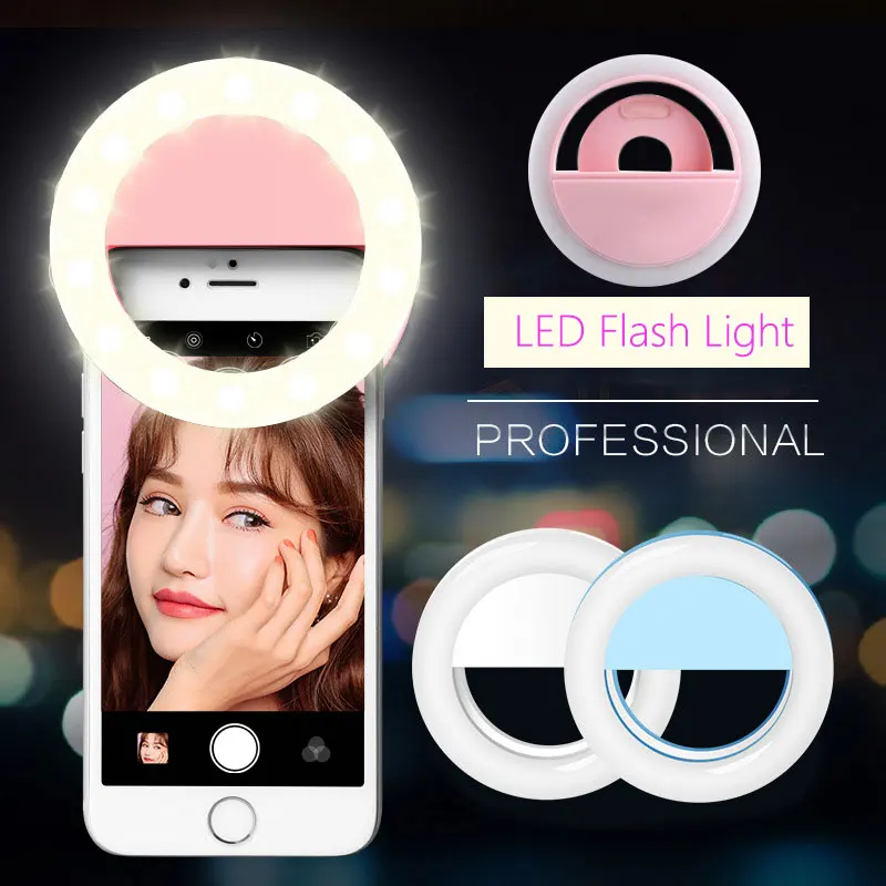DOITOP Selfie LED Flash Light Up Universal Mobilephone Selfie Luminous