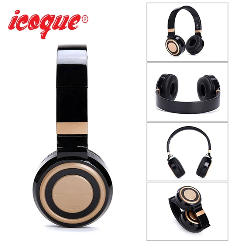 

Icoque Bluetooth Headphones Wireless Sport Wired Earphone for iPhone Xiaomi Bluetooth Stereo Headphones with Mic Support TF USB
