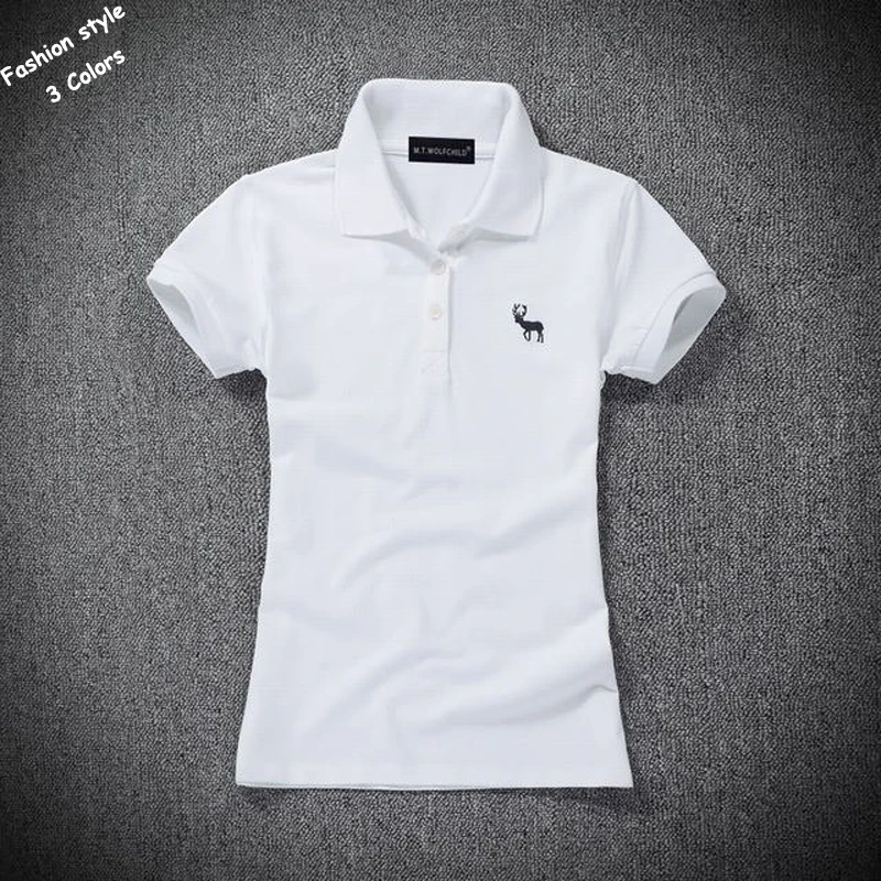 

Good quality 2018 Summer new style womens short sleeve polos shirts cotton casual womens lapel polos fashion slim womens tops