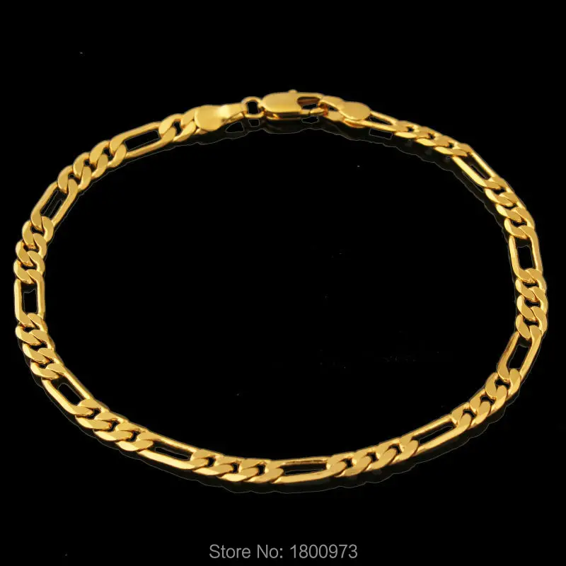 Золотой цвет 3 мм звено цепи браслеты черный браслет из натуральной кожи классический Фигаро цепи браслет модные ювелирные изделия оптом