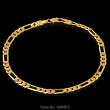 Золотой цвет 3 мм звено цепи браслеты черный браслет из натуральной кожи классический Фигаро цепи браслет модные ювелирные изделия оптом