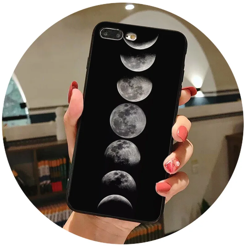 sky Space planet Black and white sun Moon stars TPU soft Silicone Cover Case  (3)