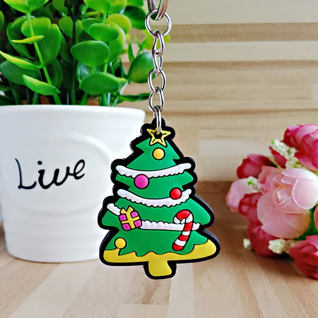 1Pcs Cute Christmas Gift Christmas Tree keychain Car for Funny Key Chain Purse Key Ring Llaveros