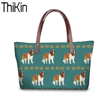 

THIKIN Handbags Women Saint Bernard Printing Shoulder Bags Ladies Large Capacity Top-Handle Bag for Females Hand Tote Bags Bolsa