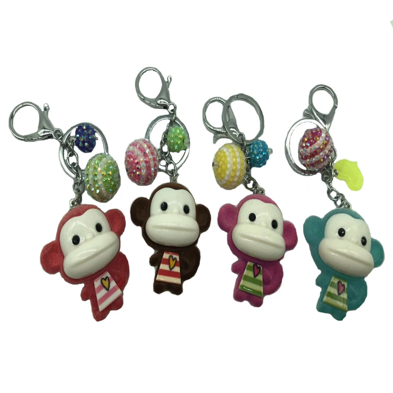 Cute big mouth monkey keychain kawaii key ring children gift valentine