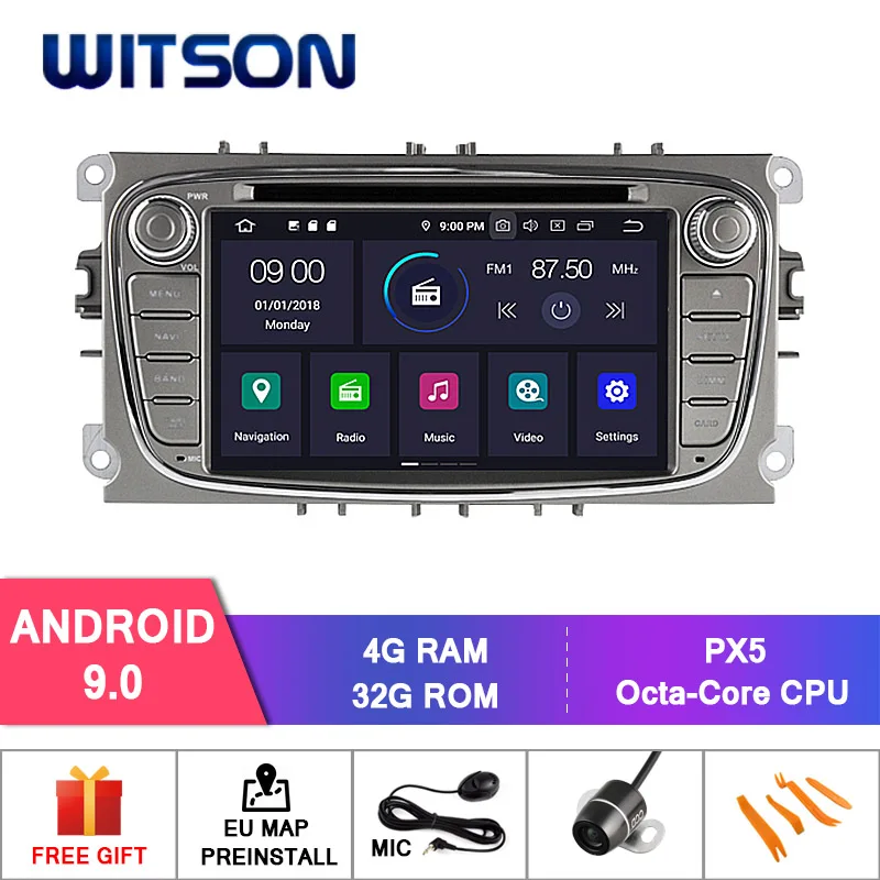 

WITSON Android 9.0 4GB RAM+32GB FLASH 8 Octa Core CAR DVD for FORD MONDEO FOCUS S-MAX GALAXY RADIO NAVI GPS+DVR/WIFI+DSP+DAB+OBD