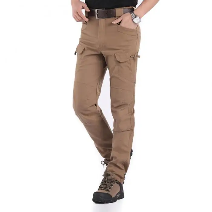 Calças Masculinas Sólida Tático Impermeável Multi-bolsos Compridas 19ing Cor 23 Esporte e Lazer