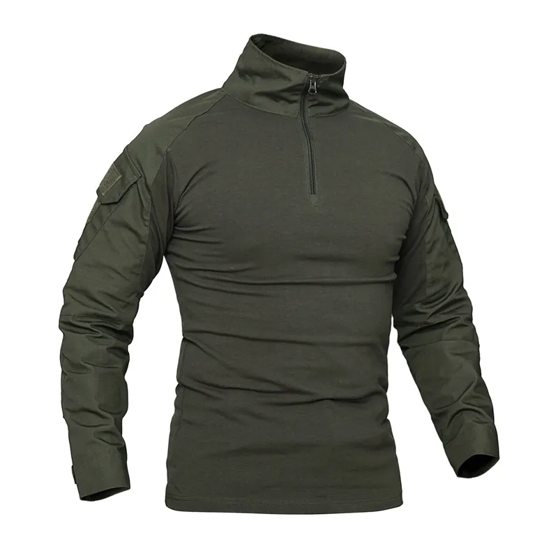 Army Green Мужской военная форма Тактический футболка с длинным рукавом для мужчин камуфляж армейская рубашка Airsoft Пейнтбольная одежда рубашка с камуфляжем Мультикам Топ - Цвет: Army Green