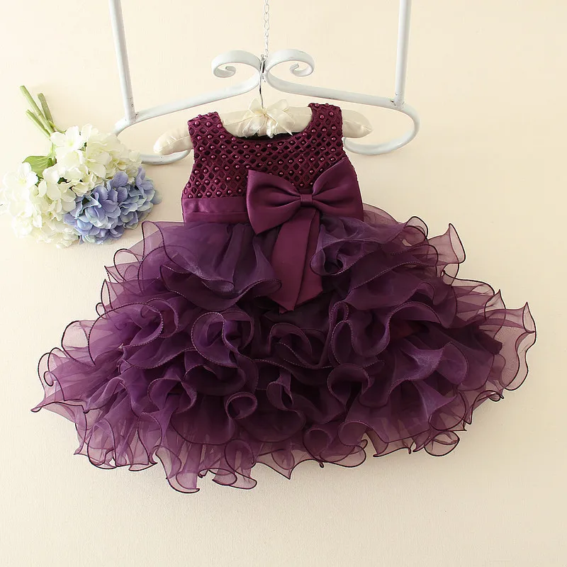 Платья для девочек г., милое платье принцессы для маленьких девочек летняя одежда для дня рождения, roupas infantis menina, для детей от 0 до 3 месяцев, 6 мес., 12 мес., 1, 2 лет - Цвет: purple