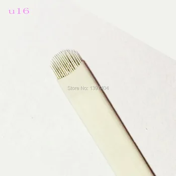 

100pcs/lot 16Pin U Shape Permanent Makeup Blade Manual Eyebrow Tattoo Pen Needles Cosmetic Microblading Embroidery