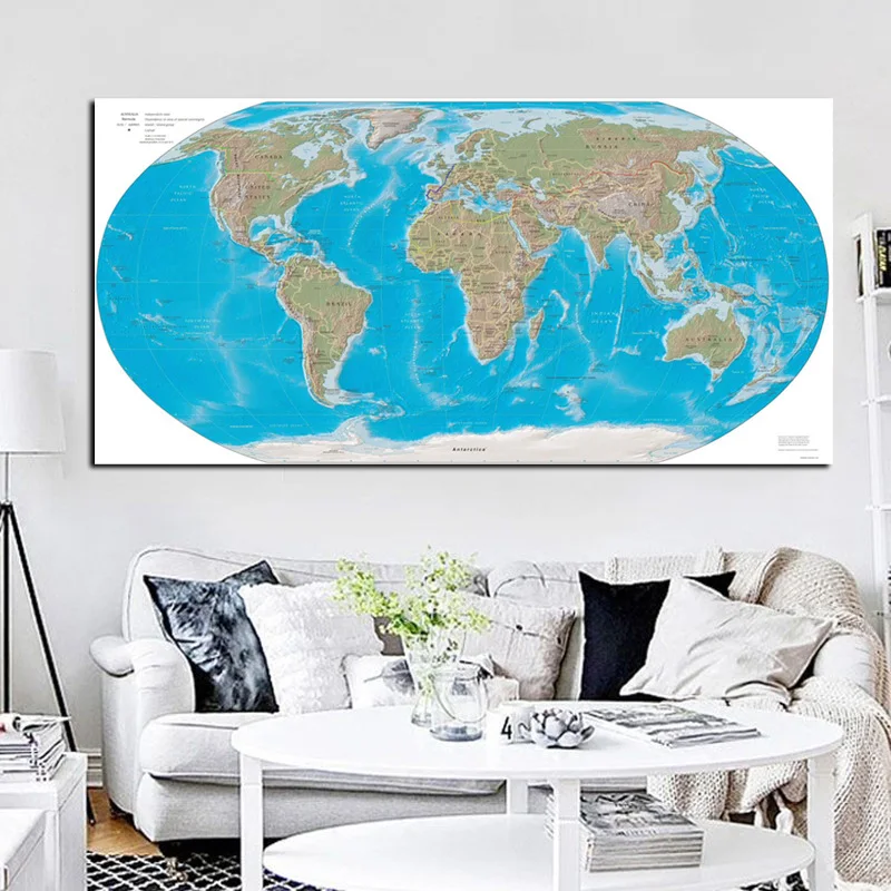 Abstract Modern Globe World Map Canvas Painting HD Print On Canvas Art Wall Picture for Office Meeting Room School Cuadros Decor (4)