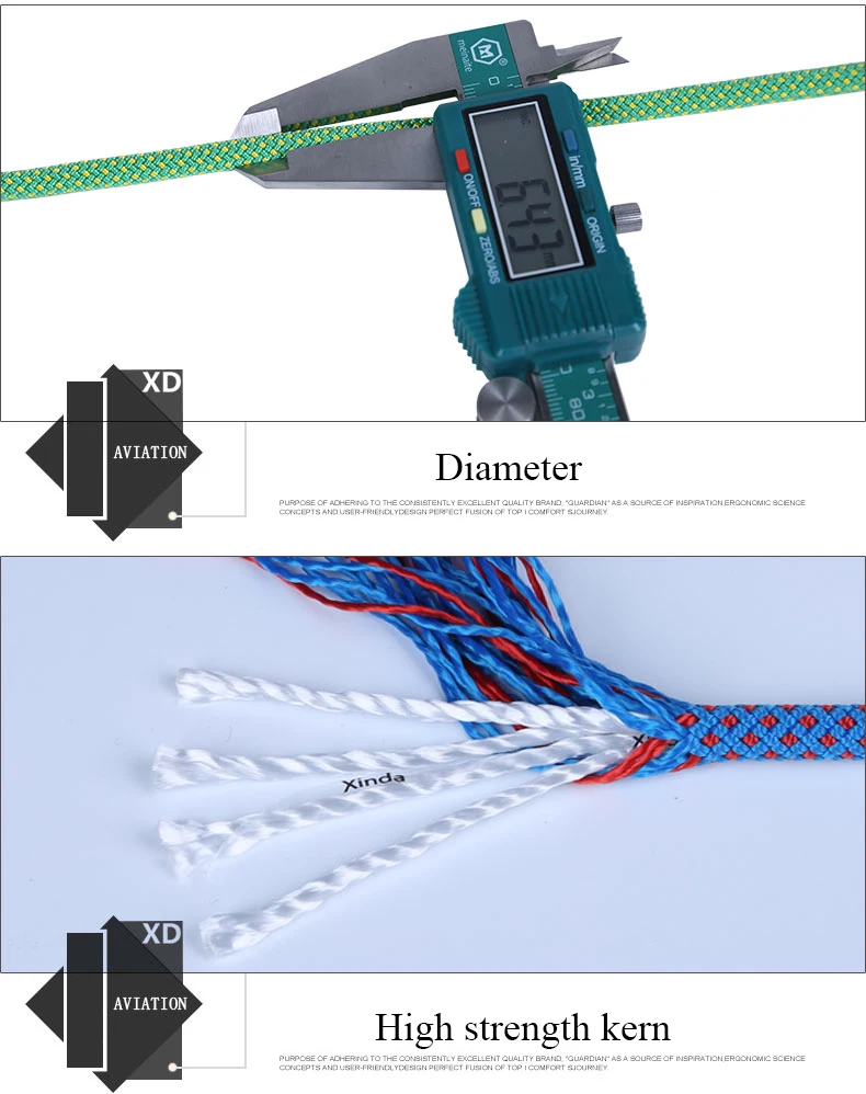 WOLFONROAD 10 М/лот Высокое Качество Скалолазание Вспомогательный Канат 6 мм Диаметр Аксессуары Шнур Безопасности Отдых На Природе Связывание Веревкой Альпинизма Лесовод Веревка L-XDQJ-75