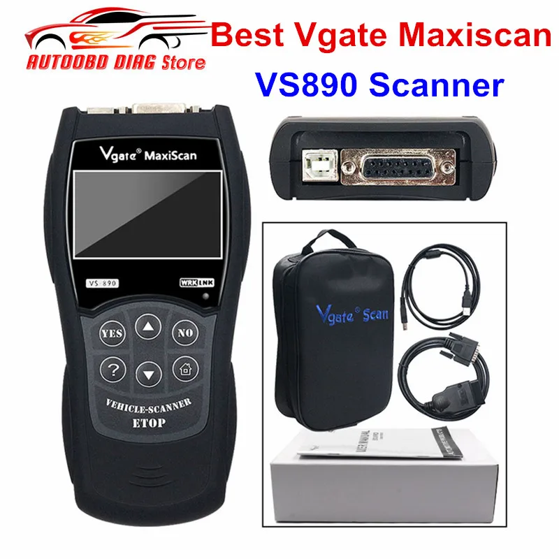 

Best MaxiScan Vgate VS890 OBD SCAN OBD2 Diagnostic Tool VS 890 EOBD Code Reader Support Multi-language
