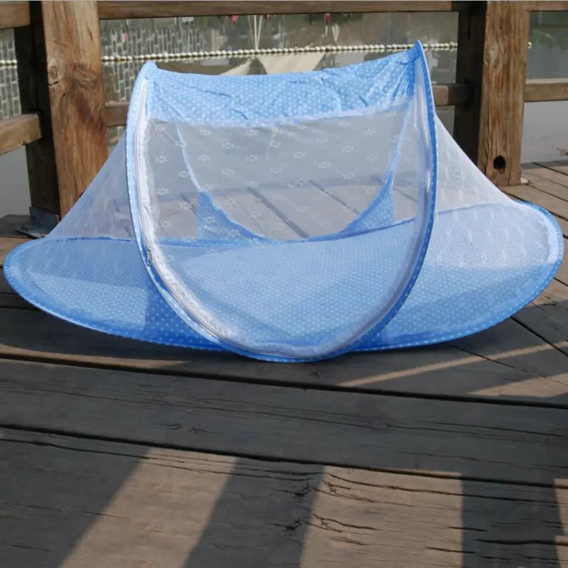 Baby Crib Tent Multi function Portable Mosquito Net Blue Dot crib