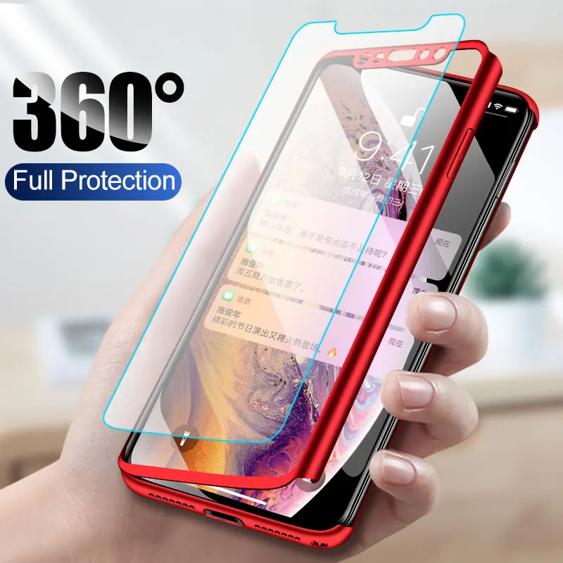 

ZNP 360 Degree Full Cover Protection Case For iPhone X XS Max XR 8 7 6 Hard PC Case For iPhone 6 6s 7 8 Plus X 10 Phone Case