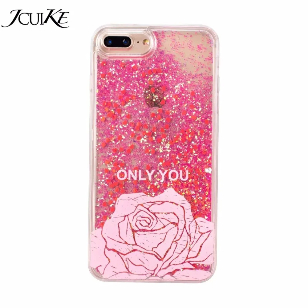 Flower Rose Phone Case For iPhoneX Cases Quicksand Pink