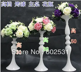 

SPR Free Shipping-31cm high European classical white candle stick/ wrought iron candlesticks with flower ball