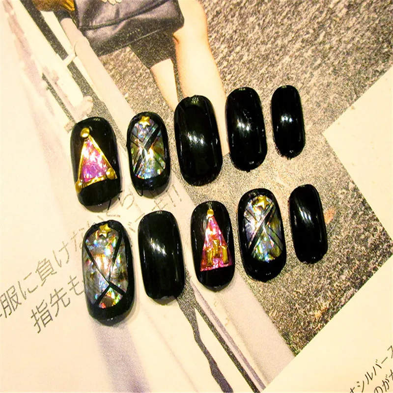 Peças de Alta Charme da Moda Colorido do Metal do Laser Pontilhada de Patch Remendo da Arte do Unha Design de Jóias Qualidade Brilhante Falso Unha Faça Você Mesmo Acessórios 24 1 Cheap Unhas postiças