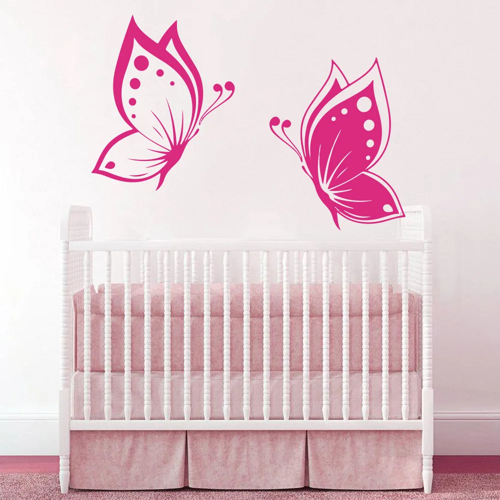 Large 2 PCs Butterflies Animal Wall Sticker Girl Room Bedroom Nature Butterfly Animal Pet Wall Decal Kids Room Vinyl Home Decor (2)