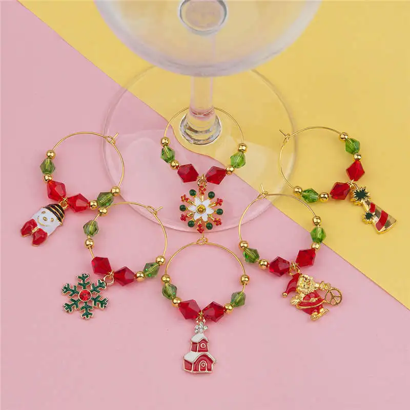 DoreenBeads Рождественский Снежный дом снеговика бокалы для вина украшения стола