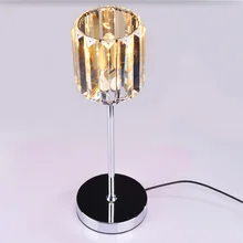 Современная хрустальная лампа для прикроватной тумбы, хромированная стильная барная стойка стол, светильник для освещения, креативная настольная лампа для Кабинета
