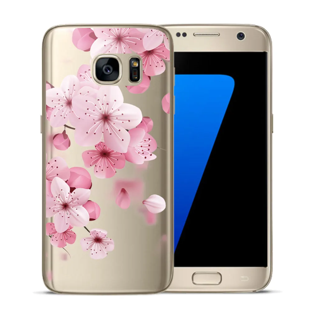 Мягкий ТПУ чехол для задней панели телефона с сексуальным цветочным узором для samsung Galaxy S5 Mini S6 S7 Edge S8 S9 S10 Plus 10E силиконовый чехол с цветами - Цвет: 1
