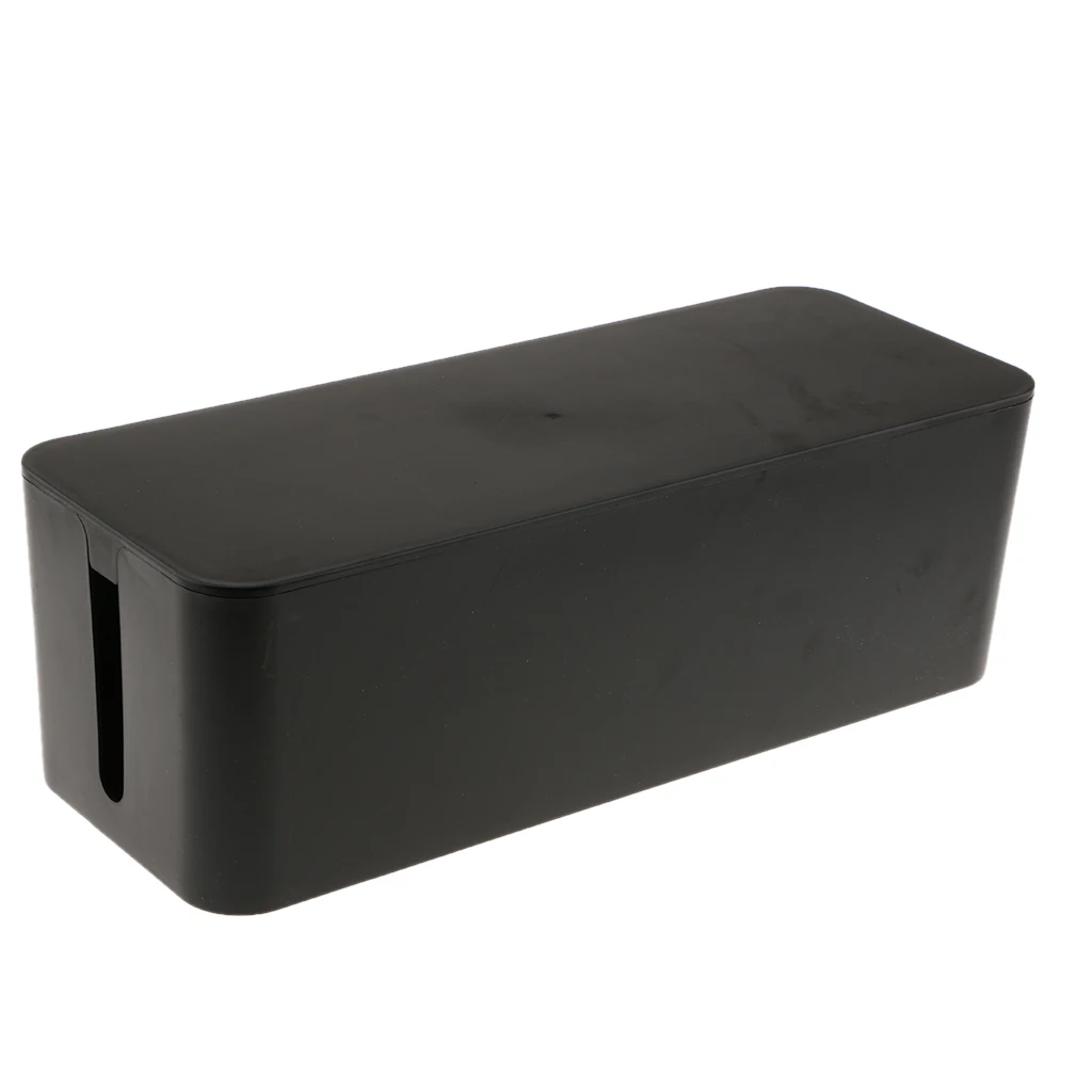 Cable Management Box Cord Organizer 16' Cover Conceal Hide Wire Plug Black