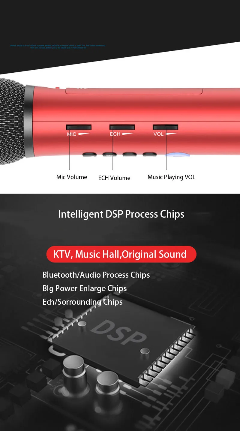 L-698 Профессиональный 15 Вт Портативный USB беспроводной Bluetooth караоке микрофон динамик с динамическим микрофоном