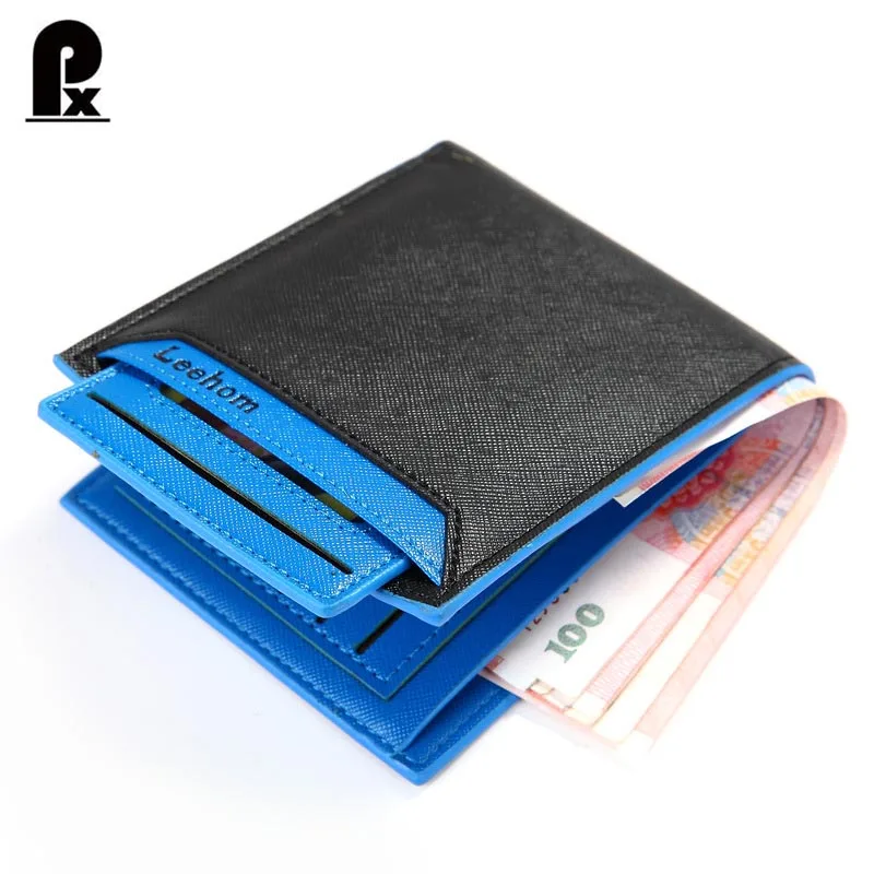 2016 luxury mens wallet leather famous brand male wallets purse Solid Short money clip male purses cuzdan carteira masculina PX