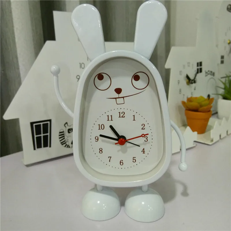 Randomly Send Brand New Children Toy Table Clock Cute Cartoon Rabbit Digital Desk Alarm Clock Students Gift kids Mute Clock