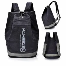Canvas bucket gym bag unisex training sports backpack basketball football bag large capacity travel storage handbag school bags