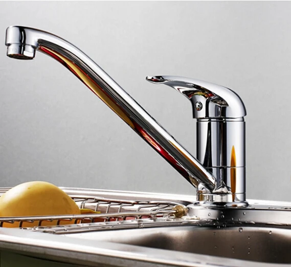 Wholesale and Retail Newly Kitchen Flexible Mixer Taps Chrome Brass Faucets single hole Faucet Crane 1150C