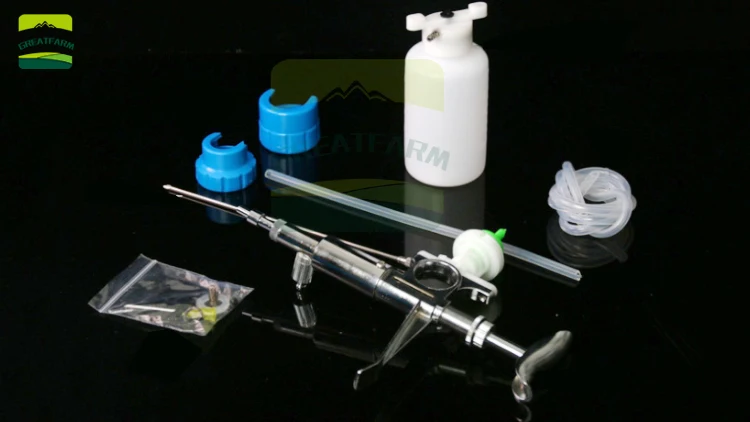 2ml/5ml continuous syringe Bottle handle design metal Stainless steel veterinary prefillable syringe automatic vaccine syringe