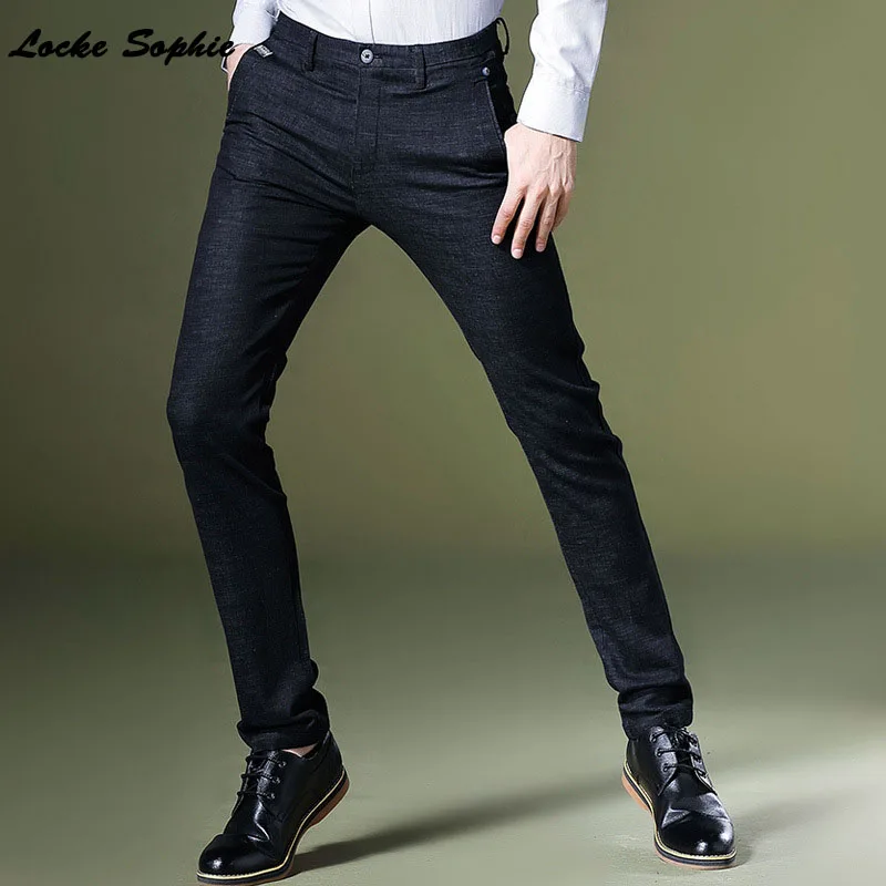 high waist Men's Pencil pants trousers 2018 Winter Fashion